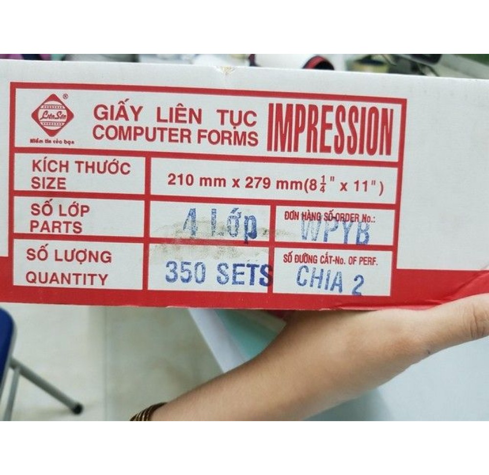 Giấy in kim 4 liên khổ A4 